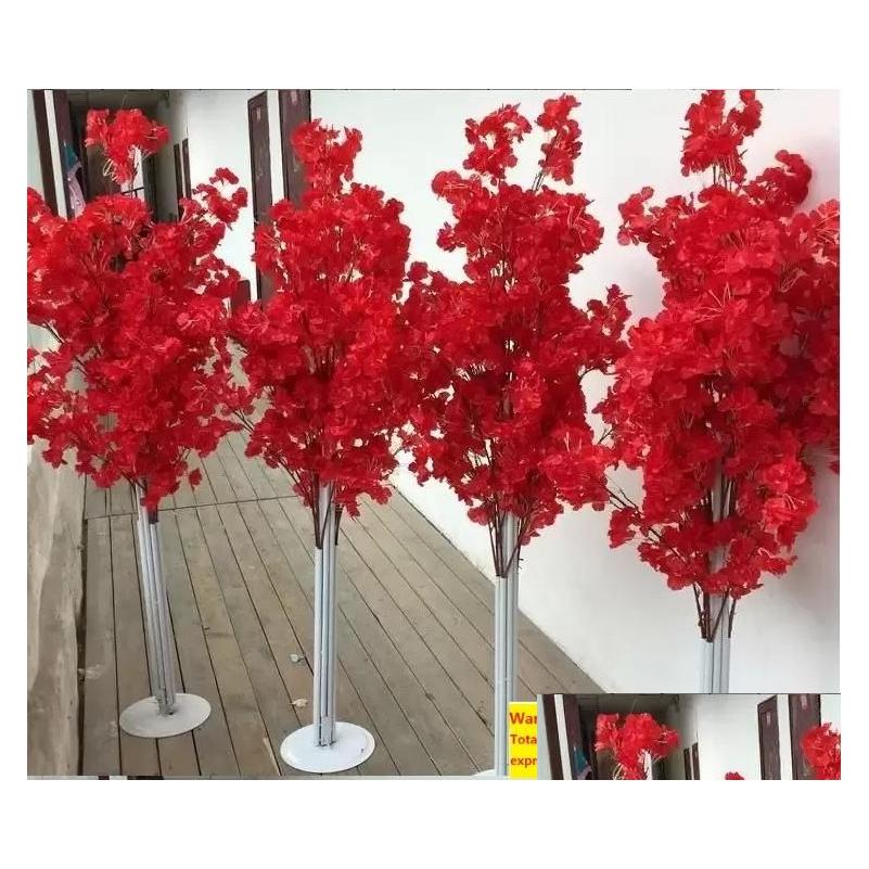 wedding decoration 5ft tall 10 piecelot decorative flowers wreaths slik artificial cherry blossom tree roman column road