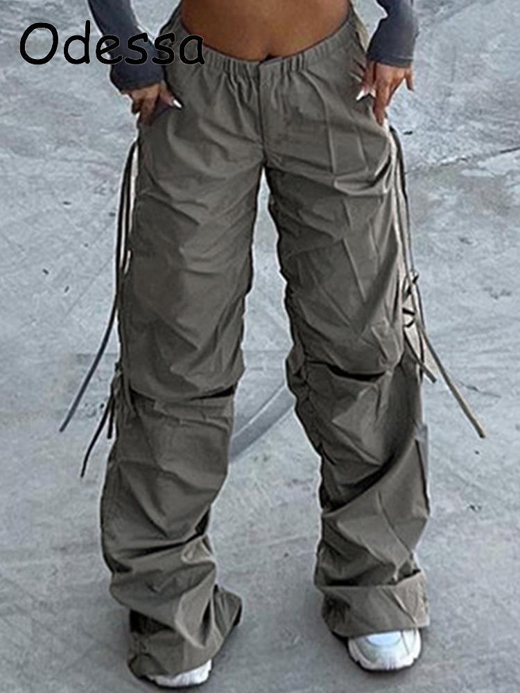 

Capris Odessa Y2K Gray Cargo Pants Women Retro Low Waisted Cut Out Sweatpants Harajuku Pockets Baggy Trousers Fashion 2023 Streetwear, Purple