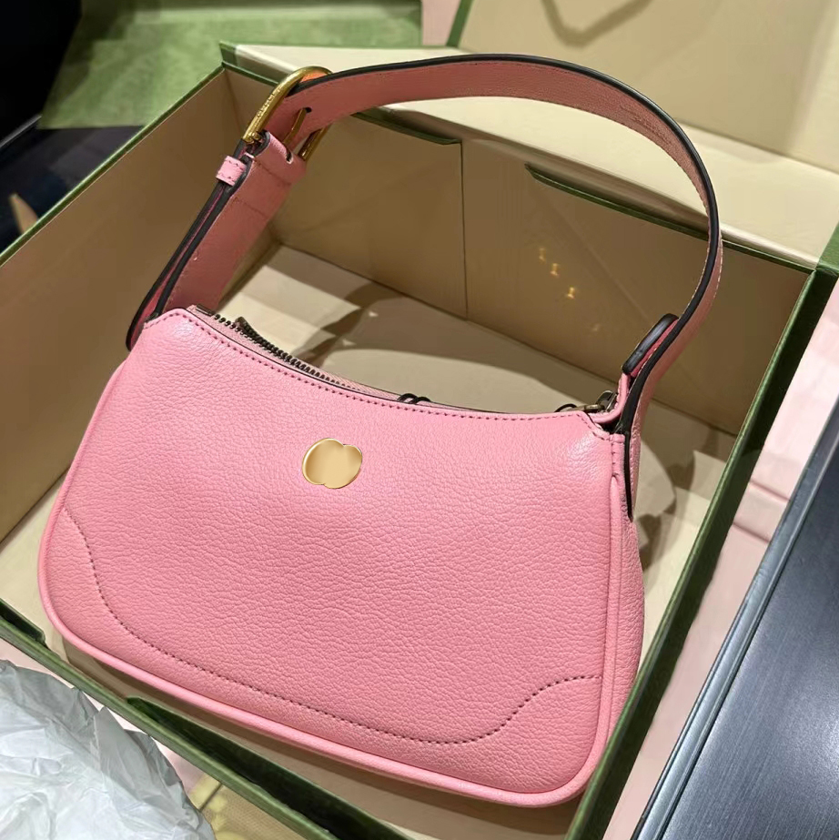 

classic Hobo Mini handbag aphrodite Shoulder bag Double G designer half moon tote gym evening bag Leather womens mens polene Luxury clutch Crossbody messenger bags, Pink