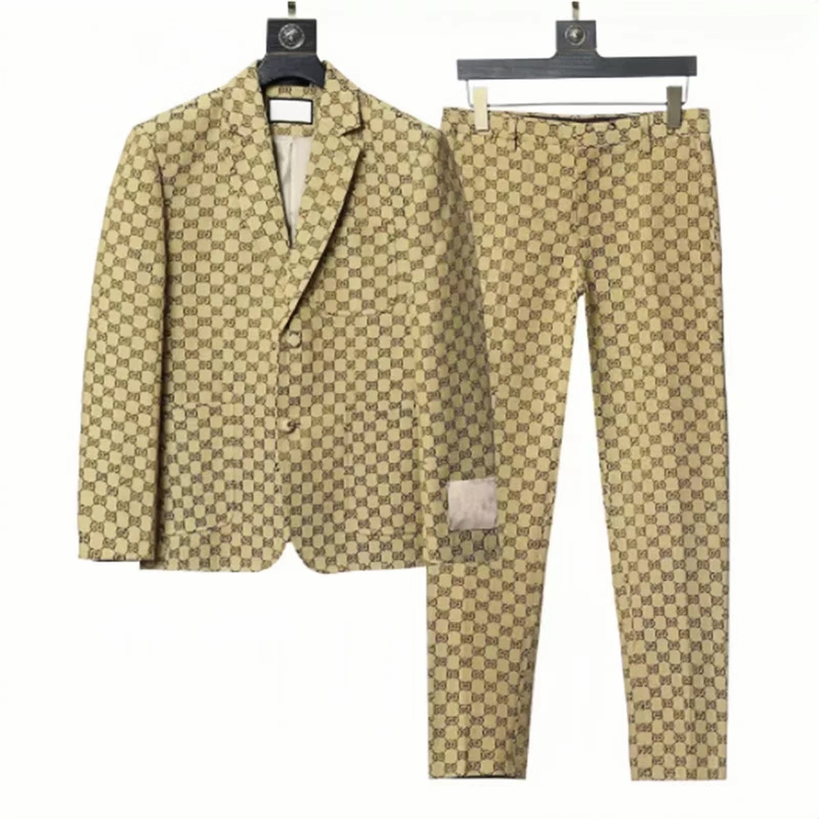 

business suit mens trapstar Business Fashion Formal Slim Fit Wedding Prom Luxury High end Brand Boutique Plaid Dress Jacket Pants Two Piece costume Asian Size M-XXXL