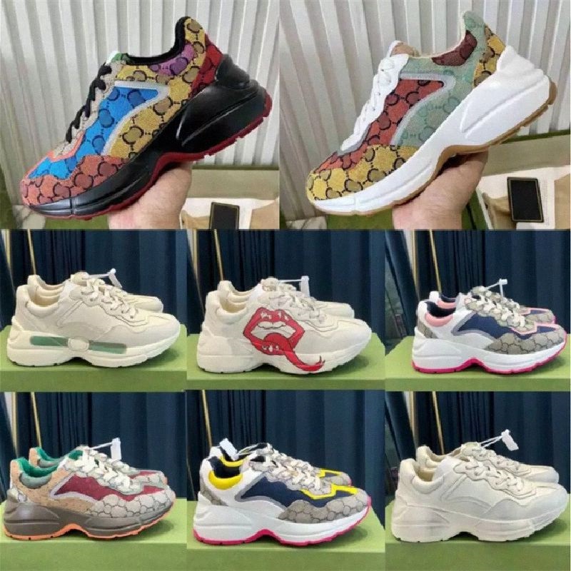 Designers boot Guccie Chaussures De Luxe Rhyton Guccie Pour Hommes Baskets Baskets gg femmes Chaussures Dames Casual chaussure