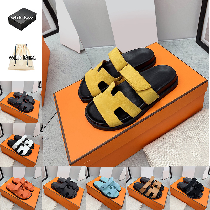

Summer Beach Chypre Slippers Luxury Designer Sandals Women man Ladies suede 100% real Leather Slides Platform Classic With Box Oran Flat Comfort H Shoes size 35-44, C22
