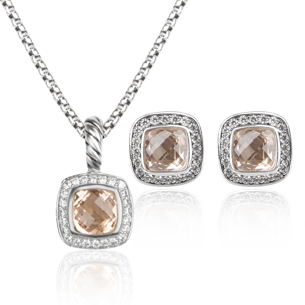 

Necklace Dy Twisted Women Earrings Set 18k Gold Plated Morgan Luxury and Designer Diamond Jewelry Stud Earrings Wedding Jewelry Necklaces