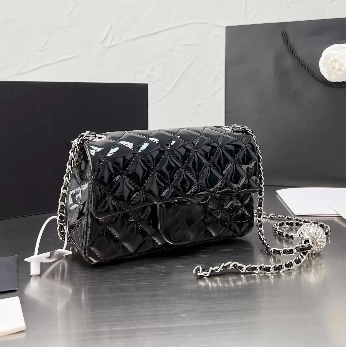 

Ms luxury designers classic flap bag diamond ball button candy color high-grade paint quilting plaid chain Crossbody high quality mini bag shoulder bag