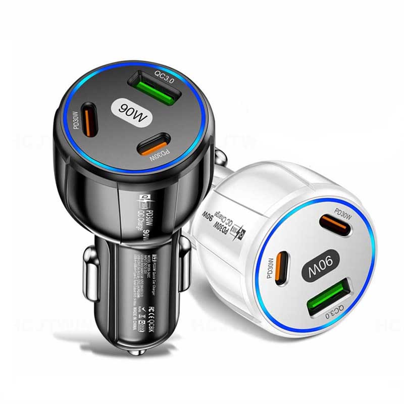 

90W PD Car Charger Fast Charging USB Type C Car Phone Adapter For iPhone 14 13 Xiaomi Samsung Quick Charge 3 Port Charger In Car With Retail Package