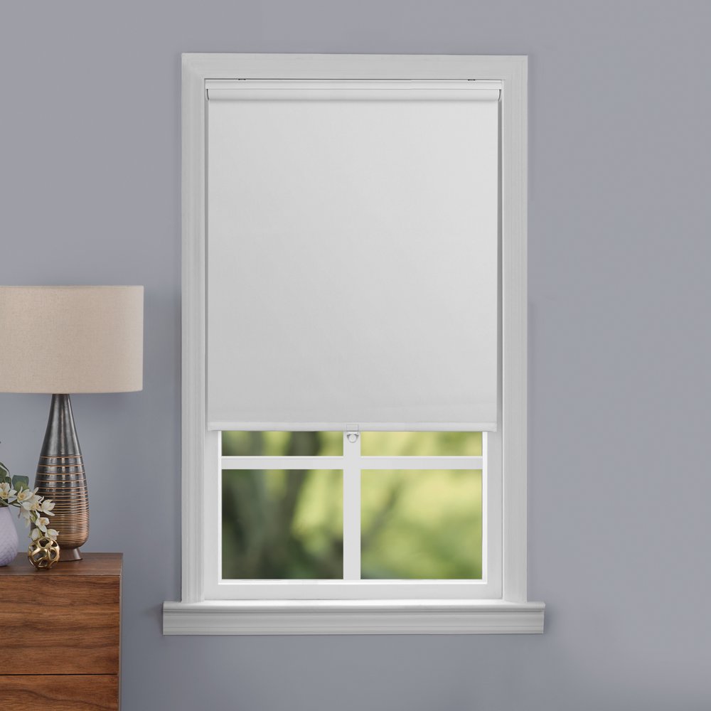 Mainstays Blackout Slow Release Roller Shade 36x72 in, White-image-867562743