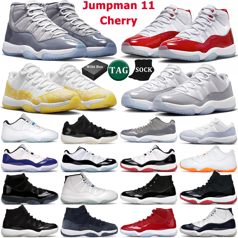

With Box 11 basketball shoes men women 11s Cherry Cool Cement Grey Jubilee 25th Anniversary Space Jam Low 72-10 Concord Bred mens trainers outdoor sports sneakers, 28