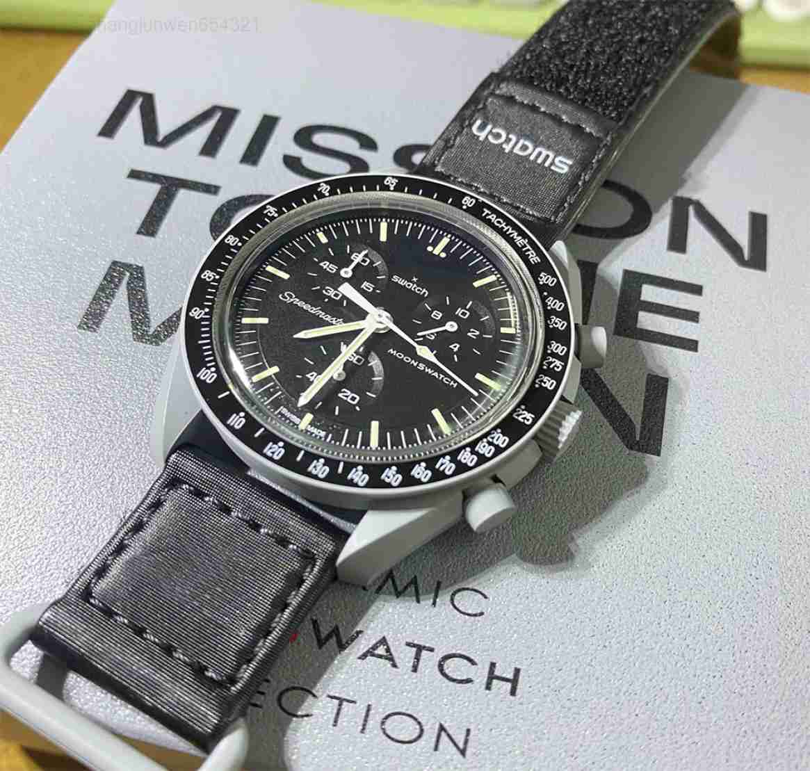 

Bioceramic Planet moonswatch Moon Mens Watches Full Function Quarz Chronograph Watch Mission To Mercury 42mm Nylon Luxury Li5108245