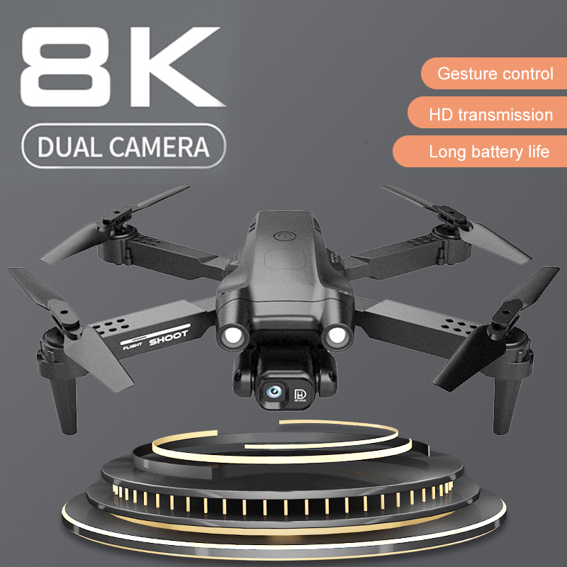 

ElectricRC Aircraft GT2 Mini Drone GPS 8K HD 4K Professional Camera RC Foldable Quadcopter Drones Remote Control 15km Gifts Toys 230520, Black nocamera bag