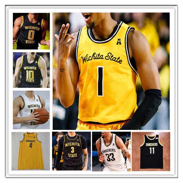 

Ncaa College Basketball Jersey ita State Shockers Fred Vanvleet Jaykwon Walton Craig Porter Jr. Jaron Pierre James Rojas Kenny Pohto Melvion Flanagan Gus Okafor, Men yellow