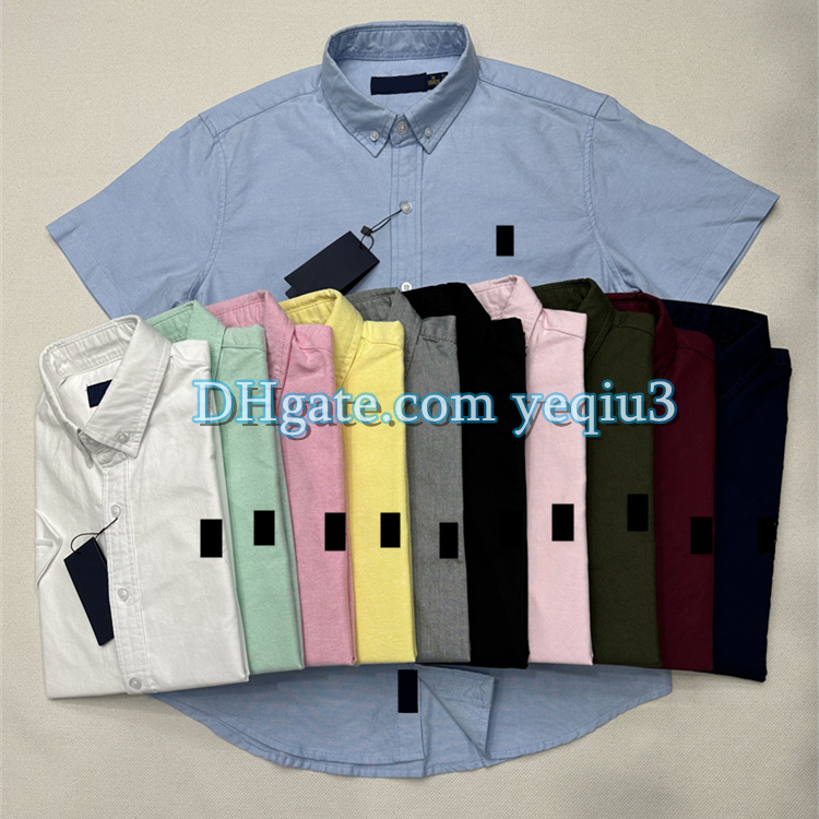 

Mens Casual Shirts solid color small horse short sleeve embroidery colorful horse plus size Men Classic Business T-shirt Button Lapel Slim fit high quality shirt, Orange