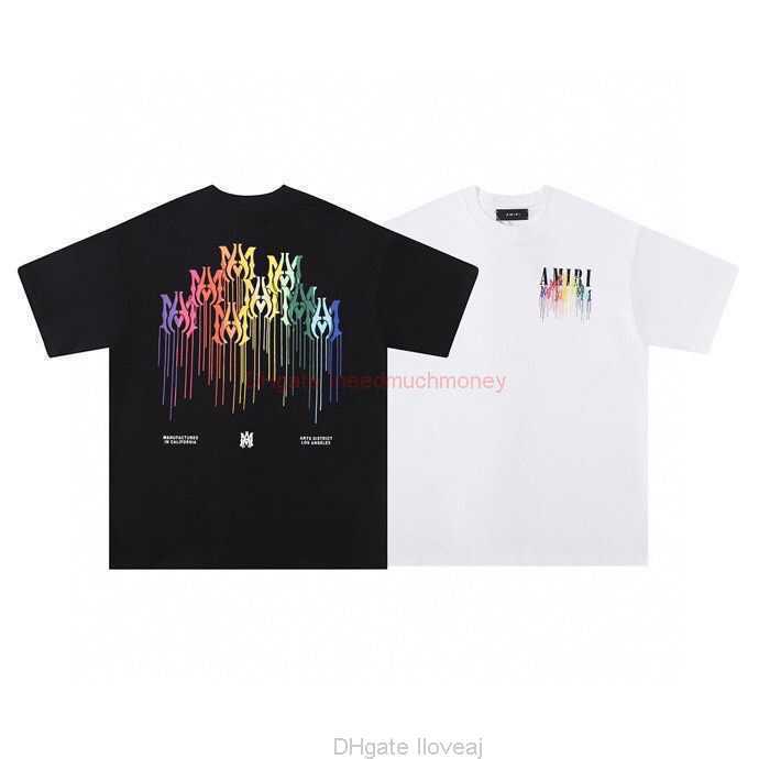 

Designer Fashion Clothing Amires Tees Am Tshirt Amies 2023 Springsummer New Logo Round Neck Tshirt High Street Unisex Loose Rainbow Tassel Short Sleeve Luxury Casua, White