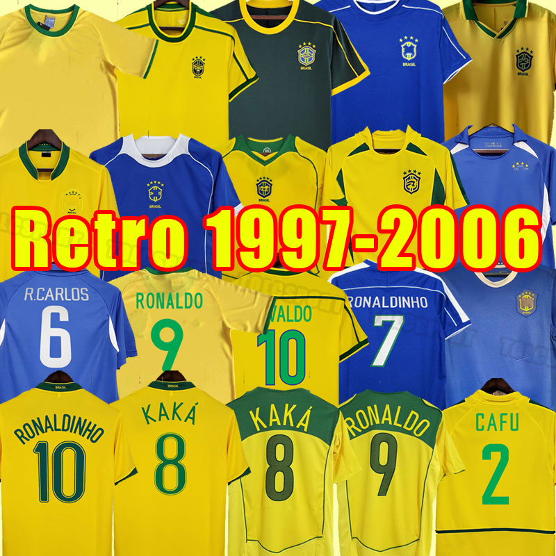 

Brasil soccer jerseys retro shirts Carlos Romario Ronaldo Ronaldinho camisa de futebol BraziLS 2006 RIVALDO ADRIANO 1997 1998 2000 2002 2004 2006 98 0 02 04 06