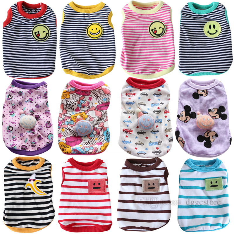 

Striped Teacup Pet Dog T-Shirts, Breathable Cotton Tank Vest for Small Dogs and Cats, Sleeveless Small Pet Puppy Clothes Outfit Cat Vest for Chihuahua Yorkie Red XXS A725, As follows