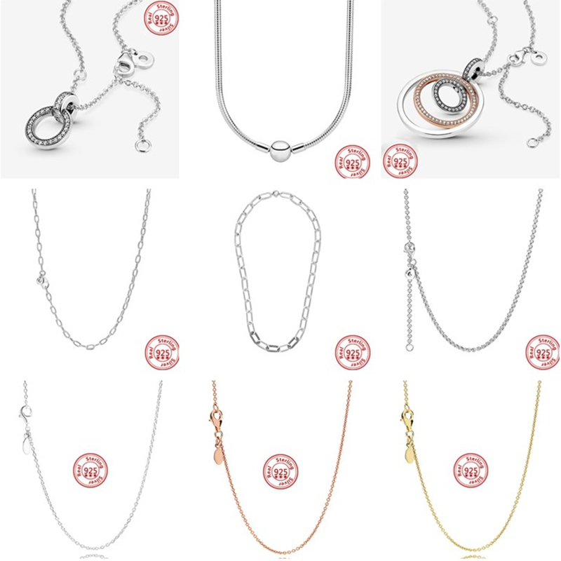 

925 Sterling Silver Necklace Classic Fashion Chain DIY Jewelry Pendant Necklace Diy Production Fashion Accessories Free Delivery