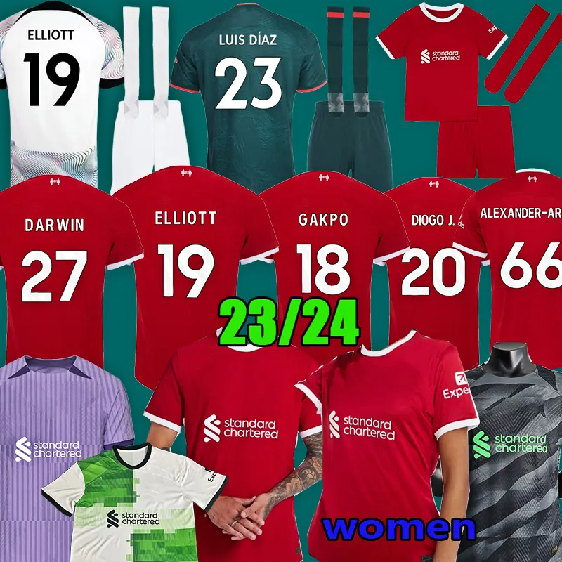 

23 24 soccer jerseys GAKPO DARWIN 2023 Mohamed Luis DIaz Alexander Arnold football kit tops shirts men kids uniform A.BECKER black goalkeeper summer t-shirts Sports, 23 24 away