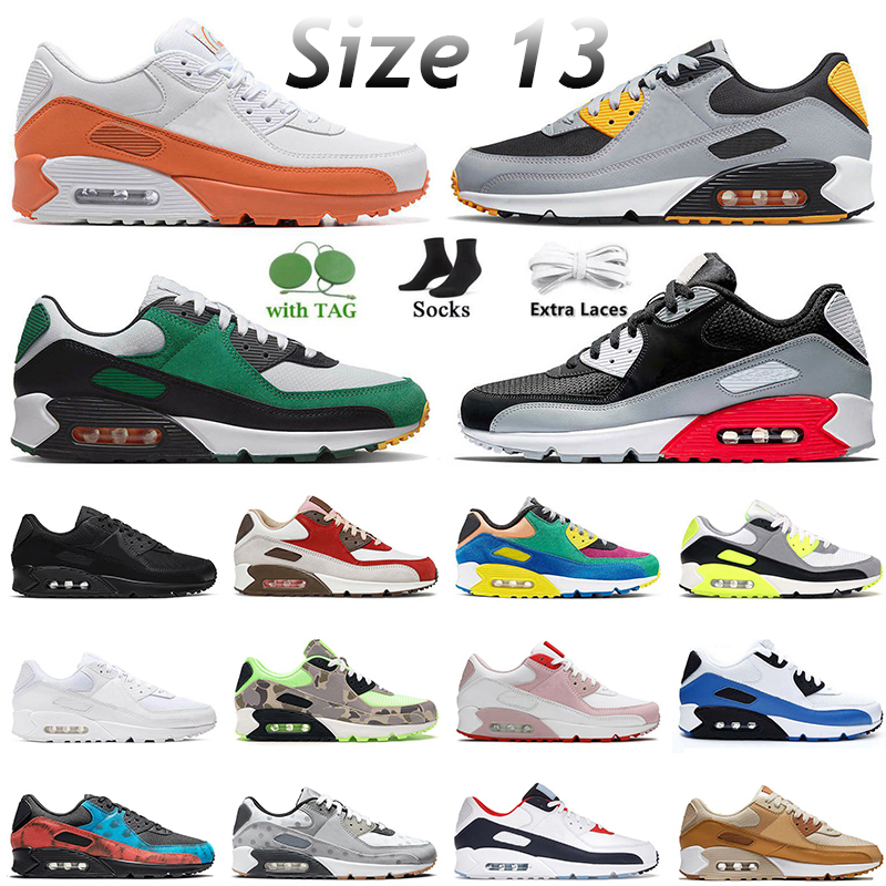 

Classic 90s Men Women Running Shoes US 13 Airsmax 90 Future Worldwide Leather Triple White Black Infrared Orange Camo Tie-Dye Dhgate Trainers Sports Sneakers Size 47, 14 40-47 tie-dye