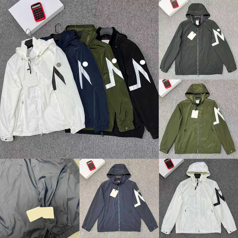 

Fetuque 2023 New hooded Spring Autumn windbreaker Arm Letter Design mens jacket Designer jackets men Size T4R4, White