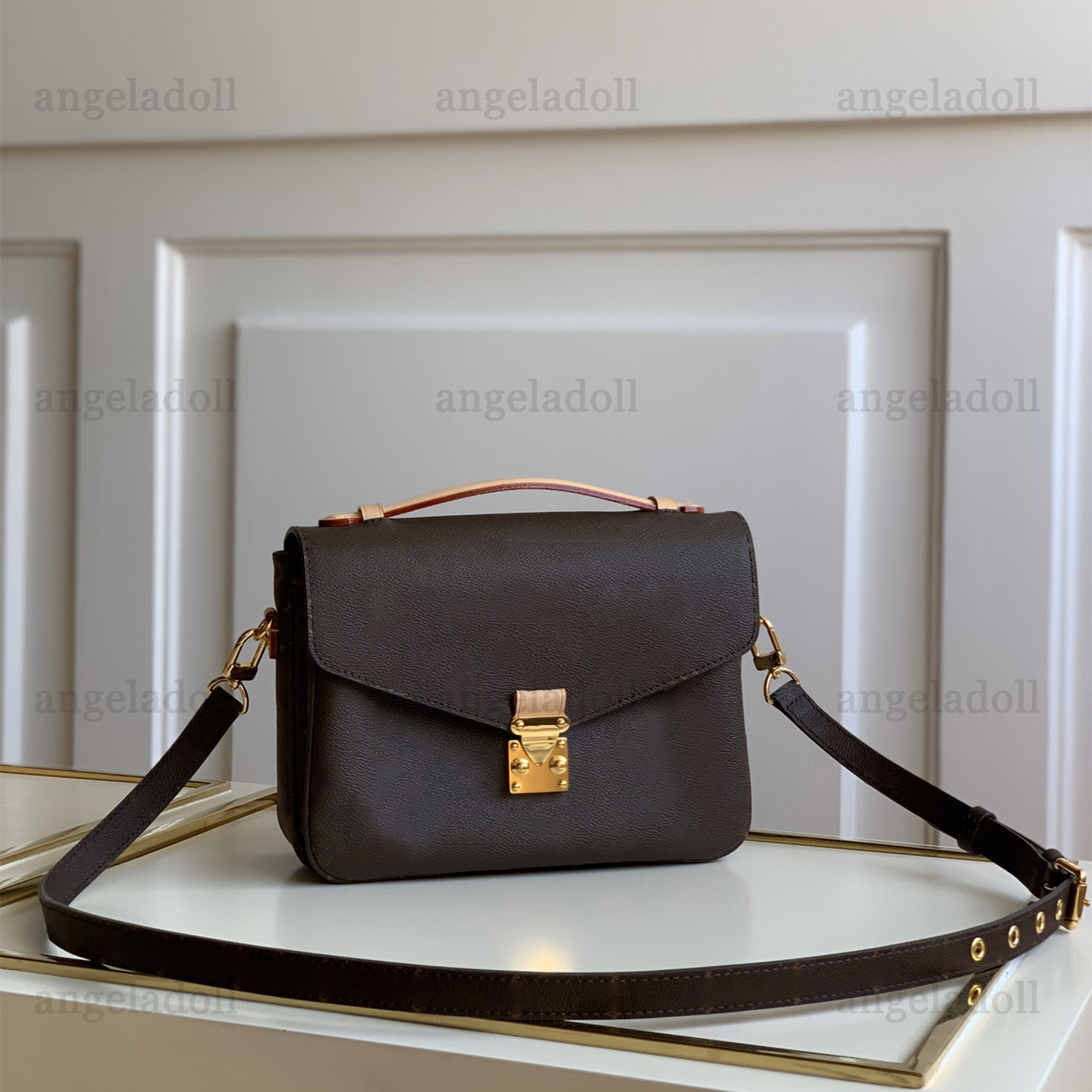 

10A Mirror Quality Desingers 25cm Small Metis Bag Womens Brown Canvas Pochette Handle Handbag Luxury Letter Print Messenger Purse Crossbody Shoulder Strap Box Bag, Carton