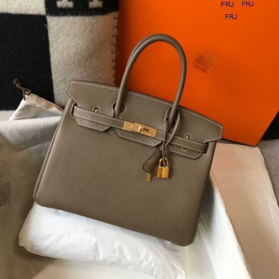 

Designer Bags Birkin Handbags Togo Leather Size 25 30 35 Elephant Grey Bag Gold Buckle and Silver Have Logo Have Logo Ow23 Frj Have Logo Frj