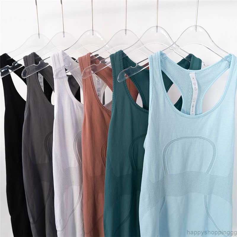 

Lulus Ribbed Slim Fit Gym Fitness Workout Tank Top Women Racerback Sport Training Vest Sleeveless Shirts with Built in Bra 2023ss Leisure trend