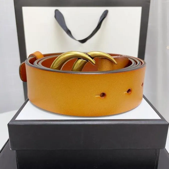 2023 Designer Luxury High Quality Belt Women Genuine Leather Golden Silver Bronze Buckle Cowhide Belts Men 20 Colors Carry With Box A68