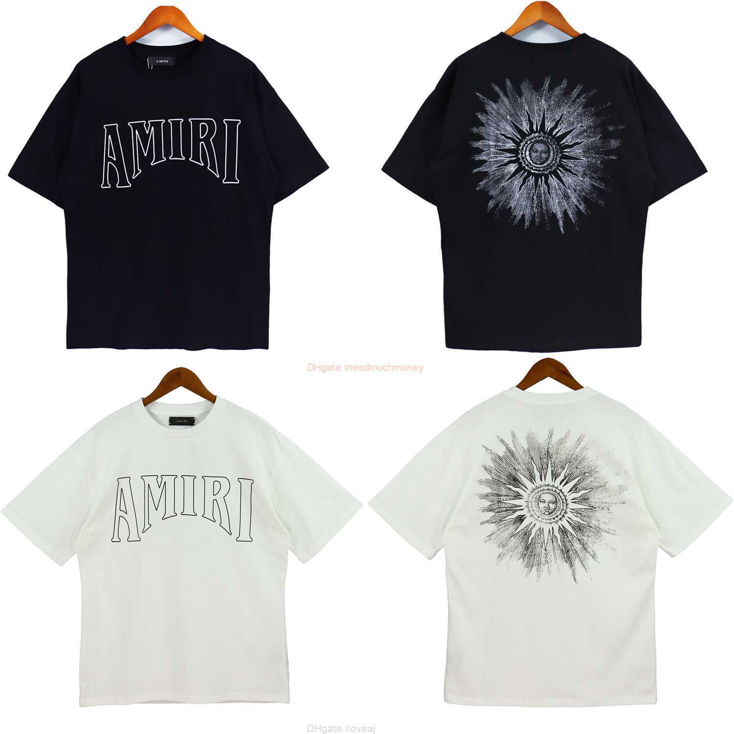 

Designer Fashion Clothing Amires Tees Am Tshirt 2023 Amies Spring Summer New Logo Round Neck High Street Mens Womens Loose Double Yarn Cotton Short Sleeve Tshirt Luxu, White oa2142
