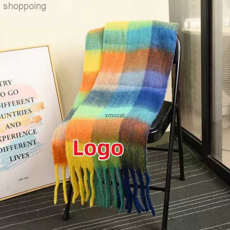 

Scarves 2023 New Scarf Autumn and Winter Multicolor Thick Plaid Ac Men's Women's Same Length Thermal Shawl55db