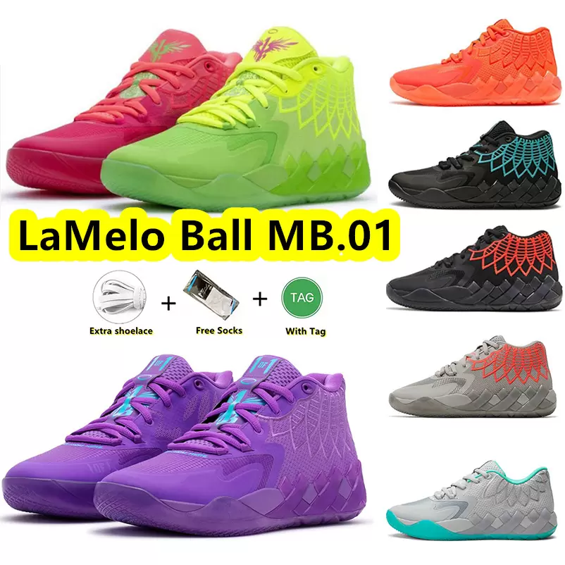 

LaMelo Ball 1 MB.01 Men Basketball Shoes XXX Nitro Foam Rick and Morty Rock Ridge Red Queen City Not From Here LO UFO Buzz City Black Blast Mens Trainers, Colour# 3