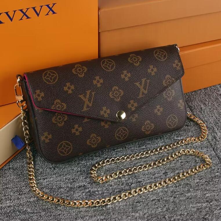 

Multi Pochette Handbag Shoulder Bags with Box Dust Bag Women Genuine Leather Luxurys Designers Handbags Flap Purse Lady Tote Coin Clutch Crossbody Messenger 61276, Flower brown