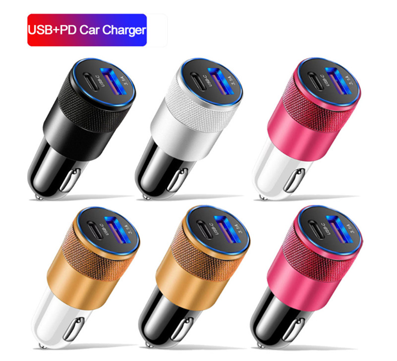

70W PD Car Charger USB Type C Fast Charging Car Phone Adapter for iPhone 14 13 12 Xiaomi Huawei Samsung S21 S22 Quick Charger