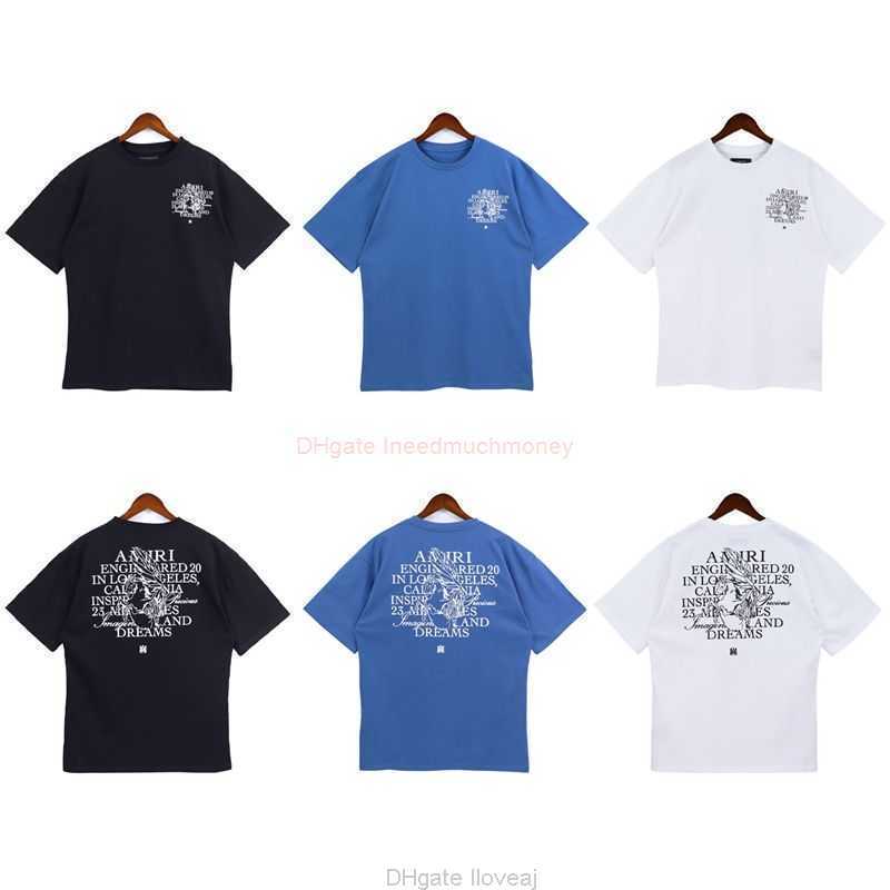 

Designer Fashion Clothing Amires Tees Am Tshirt Amies Summer 2023 New Niche Minimalist Letter Print Short Sleeved Loose Fitting Casual Unisex Couple Tshirt Luxury C