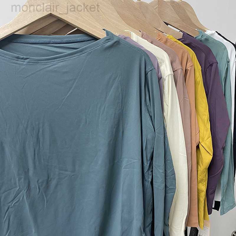 

2023 Designer Women T Shirt Lulus Lemon New Autumn and Winter Women Yoga Exercise Running Dance Training Blouse Soft Breathable Fast Drying Long Sleeve, Grey scorpion