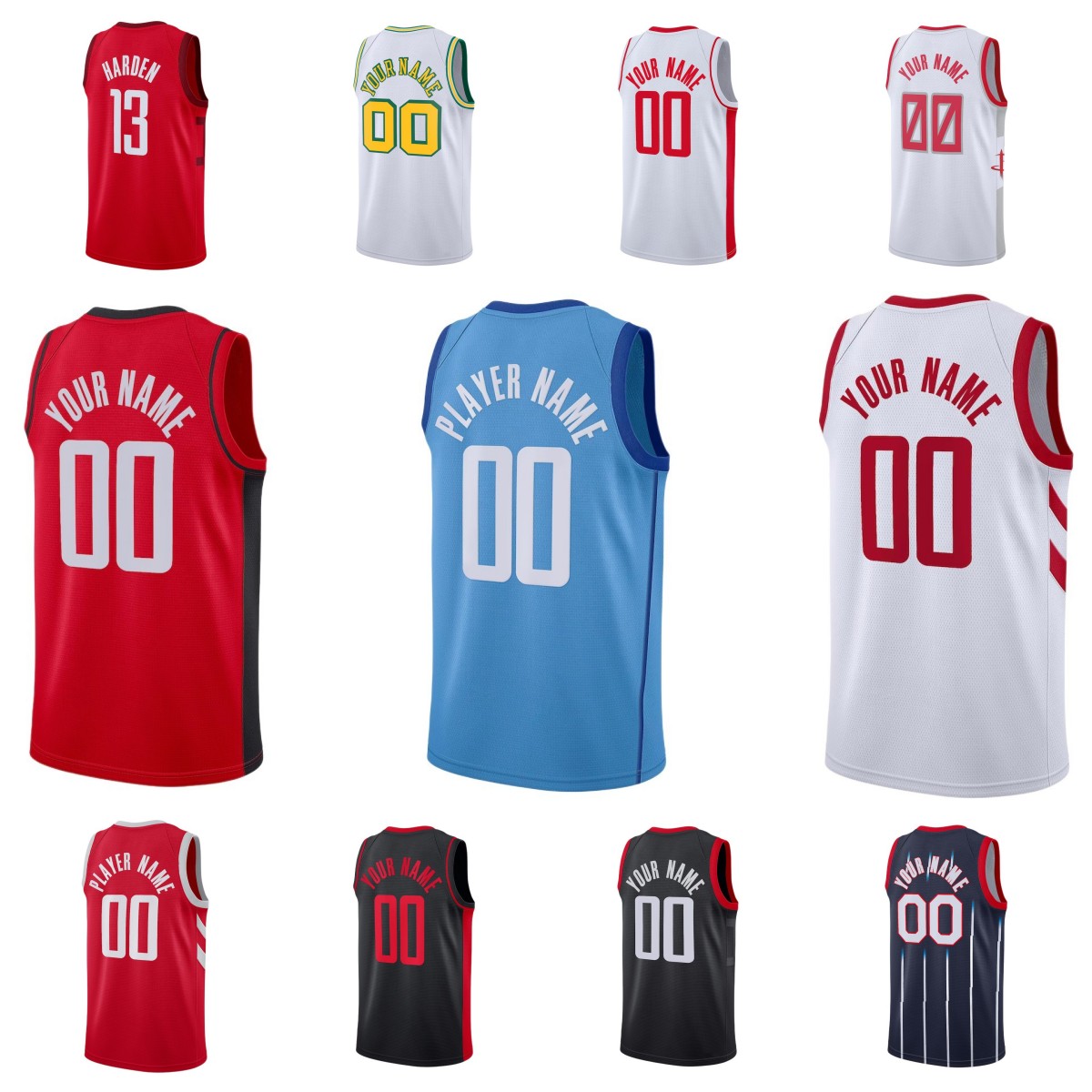 

4 Jalen Green Custom Basketball Jerseys Jabari Smith Jr Jersey 17 Tari Eason James 13 Harden TyTy 3 Kevin Porter Eric Gordon Alperen Sengun 2023 Jersey, As pic
