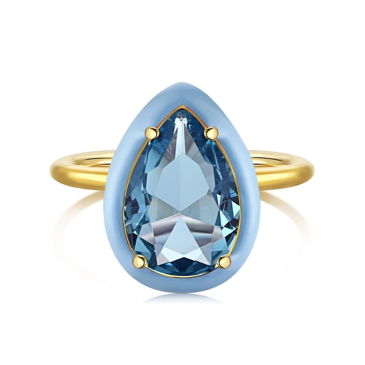

GemKing DY120116 High-end jewelry gold-plated Christmas style enamel Colorful Christmas gift exquisite 5A CZ silver ring