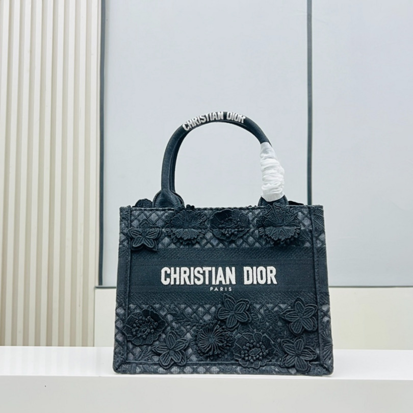 

7A Dior Book Tote small size 26.5cm Embroidery bags, Light brown