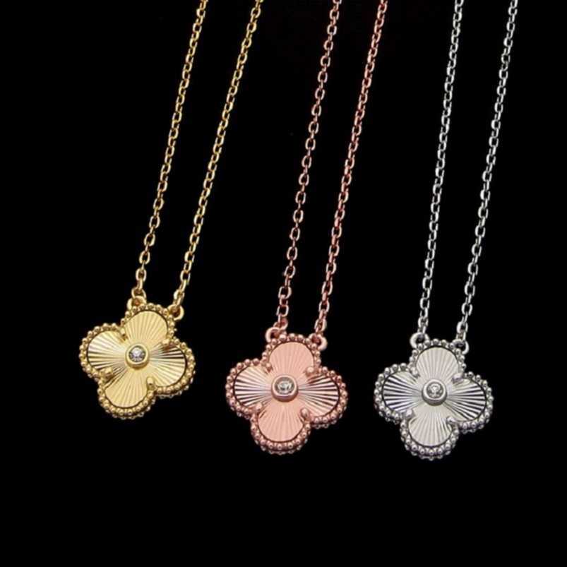 

Luxury Designer Necklace Four-leaf Clover Necklaces Womens Fashion 18k Gold Jewelry with Diamond