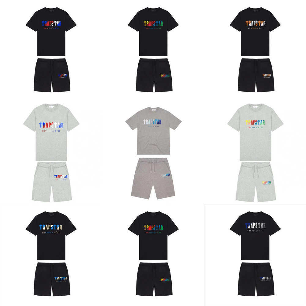 

Mens And Womens Designer Tracksuits Summer Colorful Letter Printed Outfits Short Sleeve T-shirt Shorts Jogging Sportswear