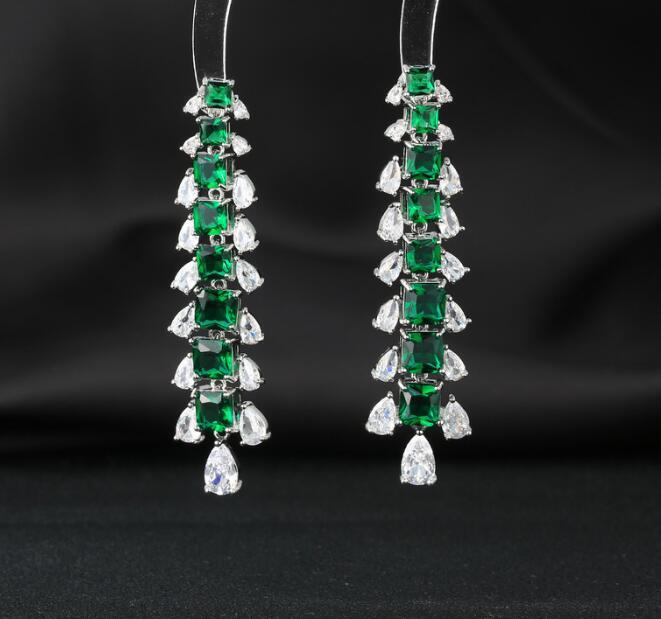 

Knot new zircon earrings luxury long tassel multicolor drop earrings for women