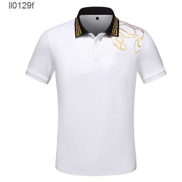 

2023 Mens Stylist Polo Shirts Luxury Italian Men's Polos Designer Clothing Short Sleeves Fashion Summer A portrait T-Shirts vercace shirt Tops black white M-3XL F4GS