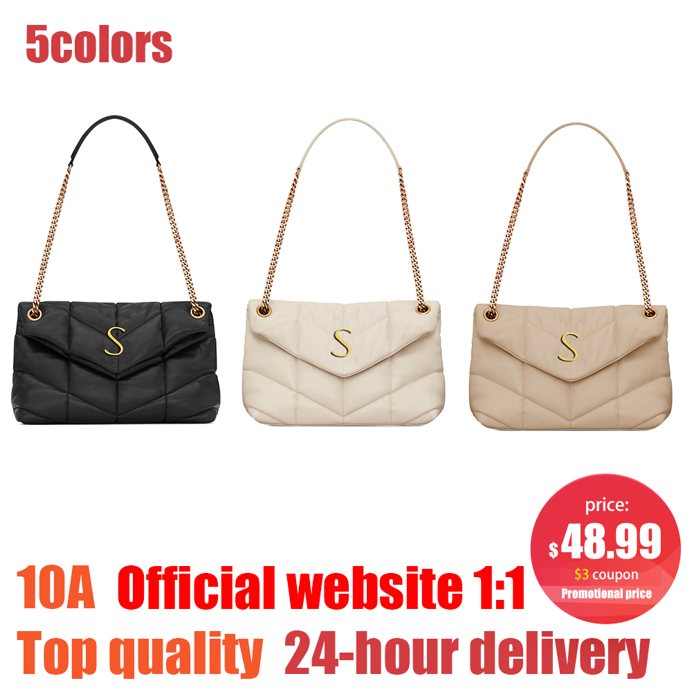 

black chain loulou puffer Designer bag Man yslity purse sheep leather satchel envelope bags for women Luxury tote handbag sling cross body clutch shoulder hand bag, Black black