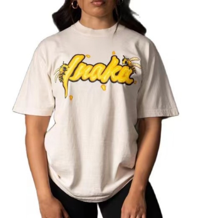 

Fashion designer Inaka Power's new summer cotton loose crew collar fashion temperament 100 match men's and women's T-shirts