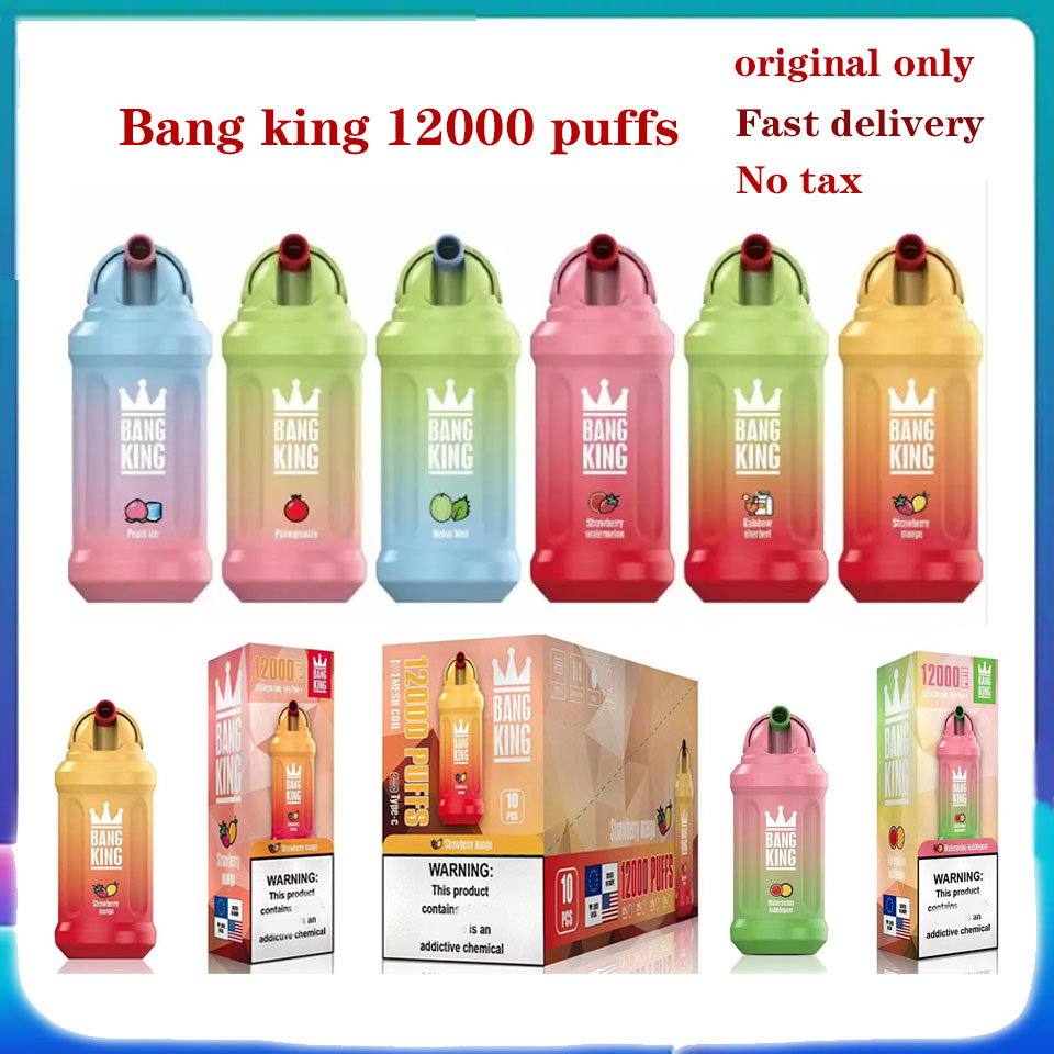 

Authentic Bang 12000 king puffs Disposable vape bar kit 10 flavors 12000Puffs Rechargeable 650mAh Battery Prefilled 23ml Cartridge Pod 12k puffs Vapor Pen