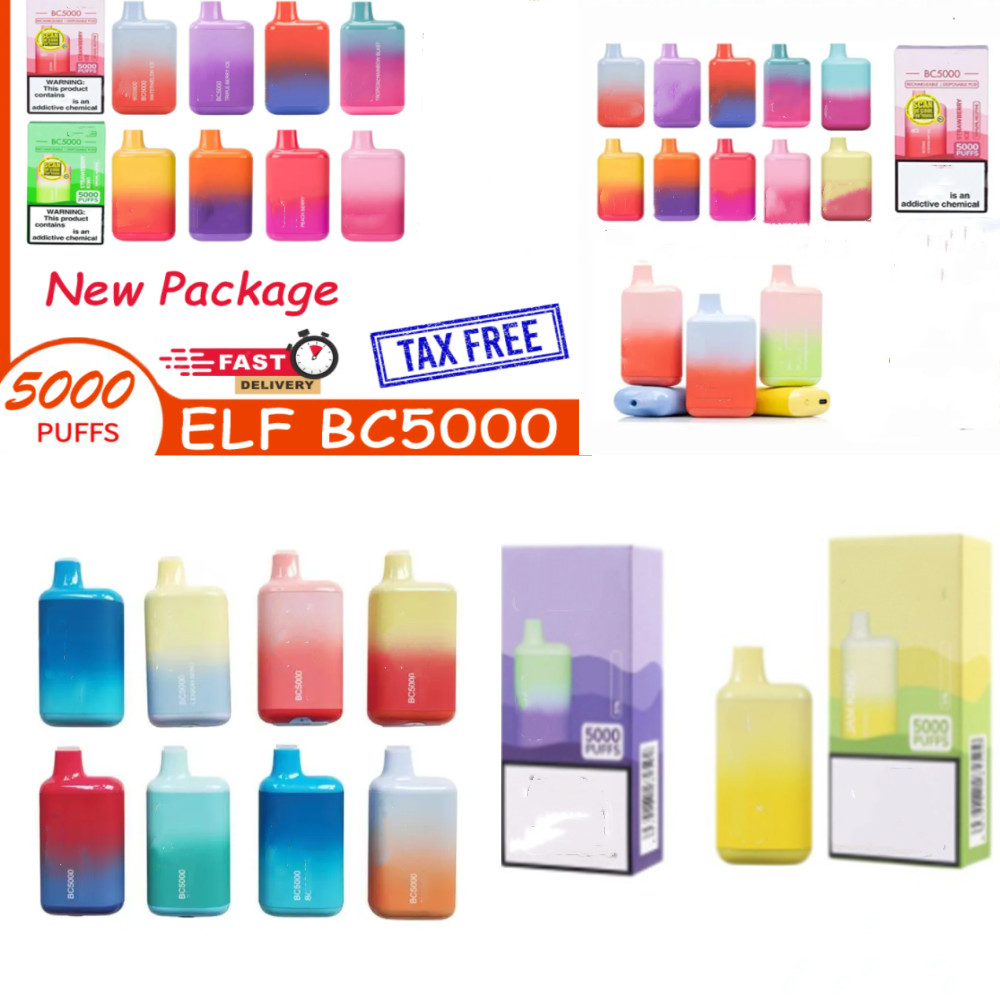 

Elf BC5000 Disposable E cigarettes Puffs 5000 Vape Pen 13ml Dual Mesh Coil Cartridge Pods 650mAh Rechargeable Battery Vs Lost Ma Bar 36 Flavors Fast Send