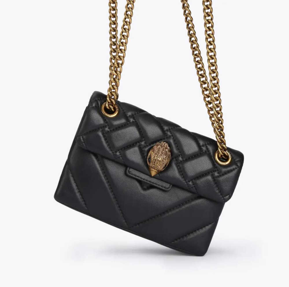 

Evening Bags Kurt Geiger London Mini Size Metal Chains for Women Luxury Designer Bag Real Leather Cross Body Handbag New fashion, Gold pu