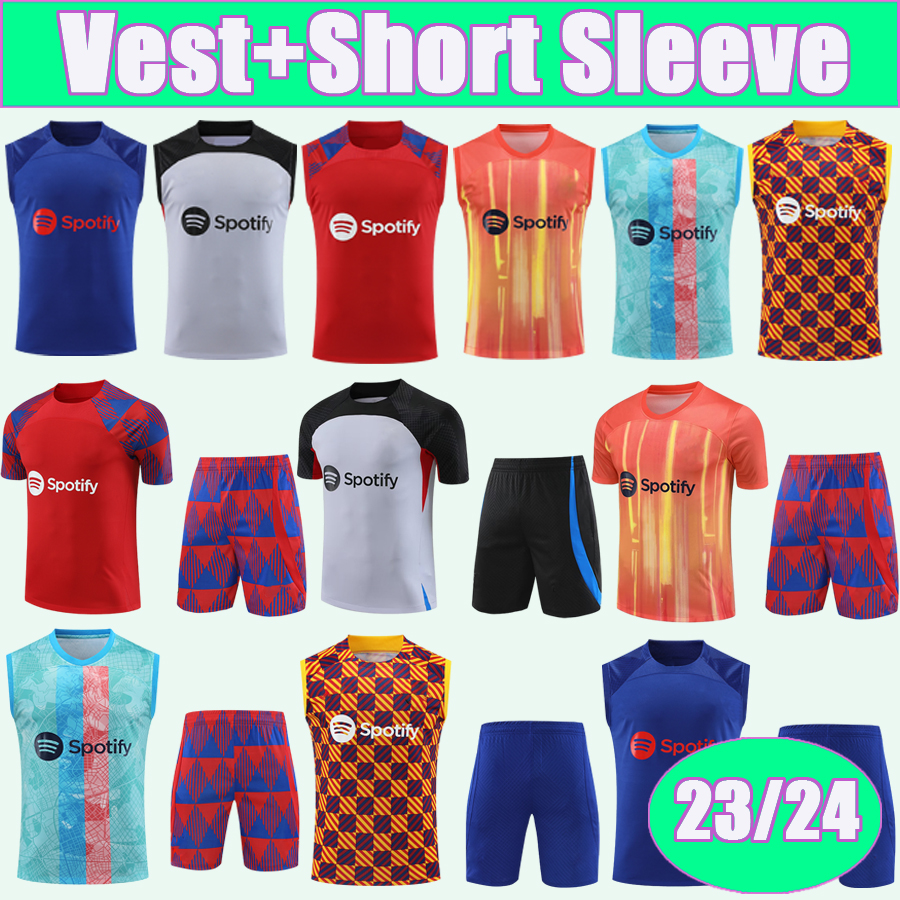 

2023 2024 Barcelona Training Wear Short Sleeve Kit Soccer Jerseys PEDRI LEWANDOWSKI ANSU FATI FERRAN RAPHINHA GAVI Footall Shirt Vest, 418g7415 23 24 training wear vest tops