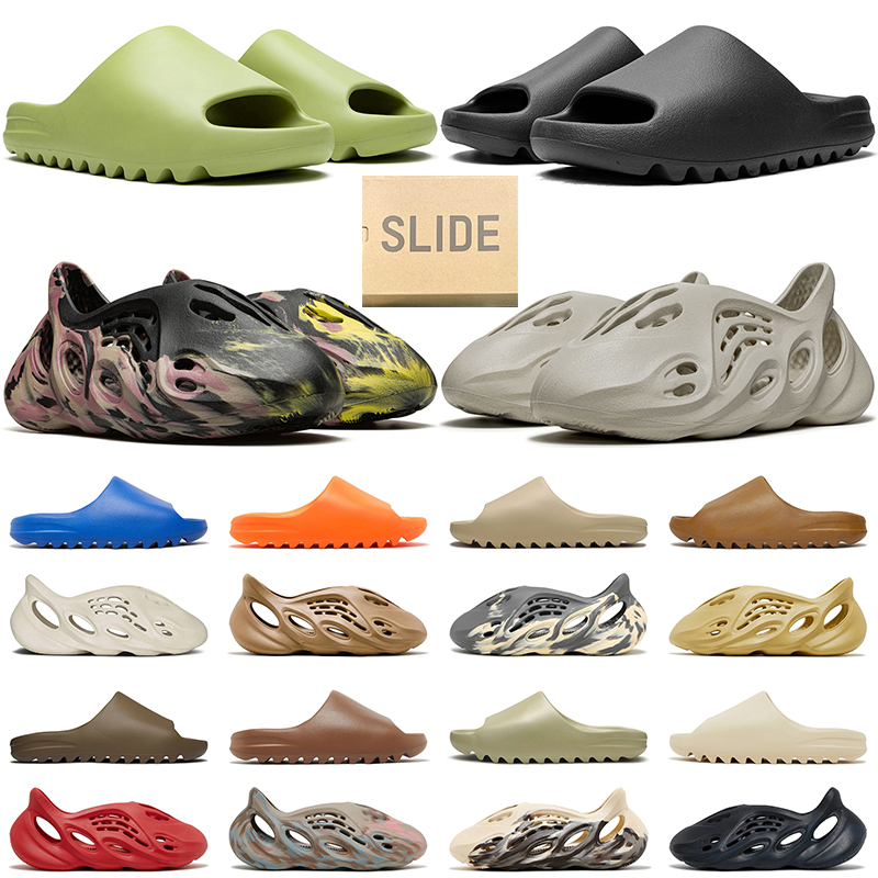

with box men women Azure slide slipper Onyx Desert Sand Earth Brown Ochre Resin Enflame Orange mens slides slippers, # 2
