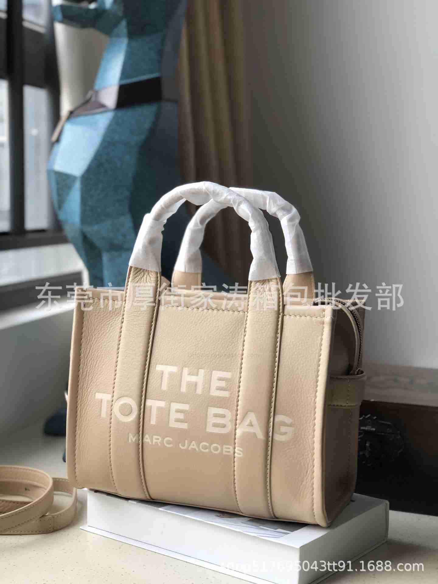 

the Tote Marc Springsummer Mj New Fashion Genuine Leather Mini Tote Bag Women's Solid Handbag Litchi Pattern Jacobschn2jocobs, Moonlight grey