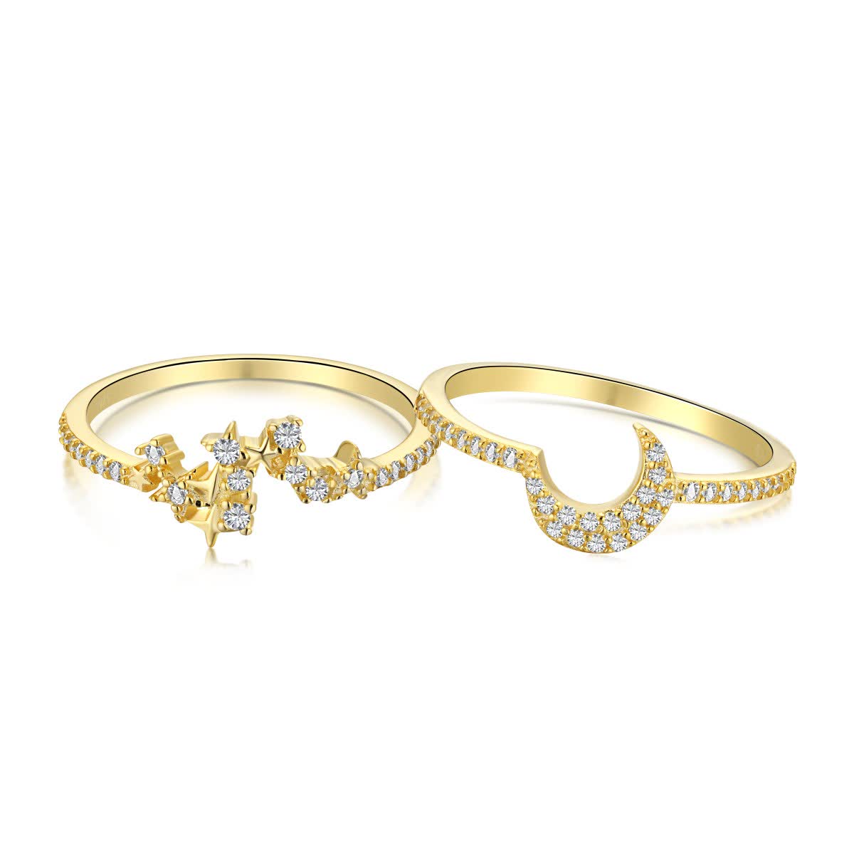 

GemKing DY120108 Thin Double Layered Fashion Simple CZ 5A Elegant Silver Rings s925 Sterling Rings