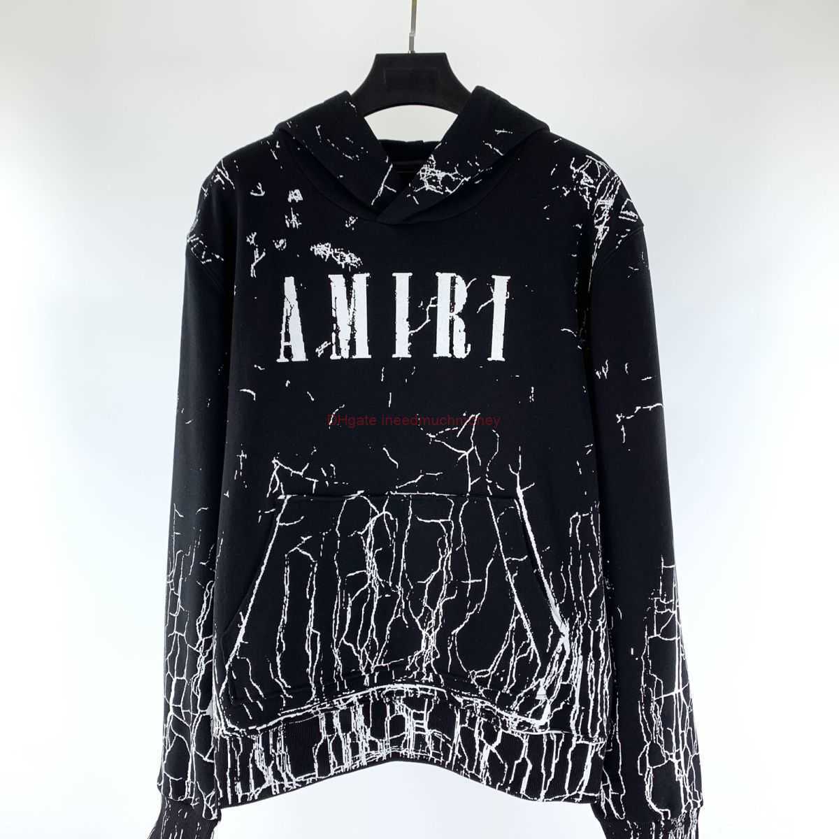 

Designer Clothing Mens Sweatshirts Amires Am Hoodies Amies 2023 New Front Pocket Letter Hooded Casual Fashion Line Contrast Printing Unisex Black Sweater Fashion, Shipping fee